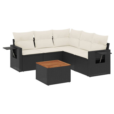 Vidaxl Garden Sofa Set Black Poly Rattan Large Modular Garden Sofa Set