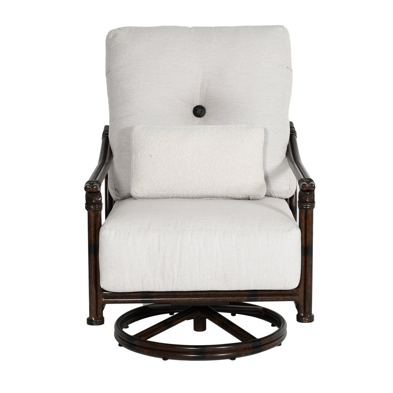 Chaise berçante pivotante à dossier haut Coco avec coussin décoratif