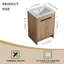 Meuble-lavabo sur pied simple 24,03 po avec comptoir en céramique-682655313