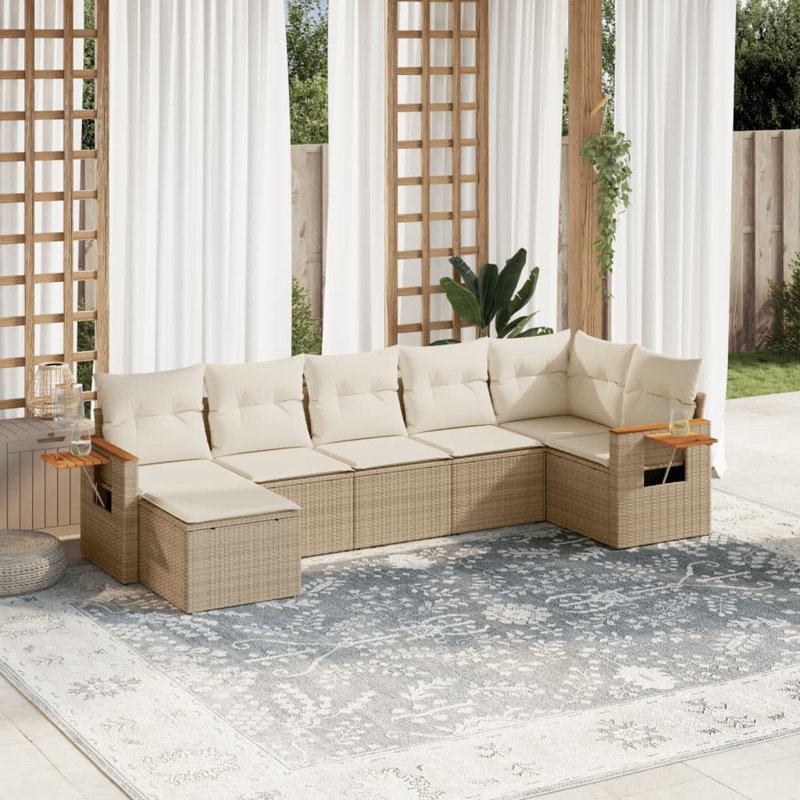 Ensemble de canapé de jardin Vidaxl beige, crème