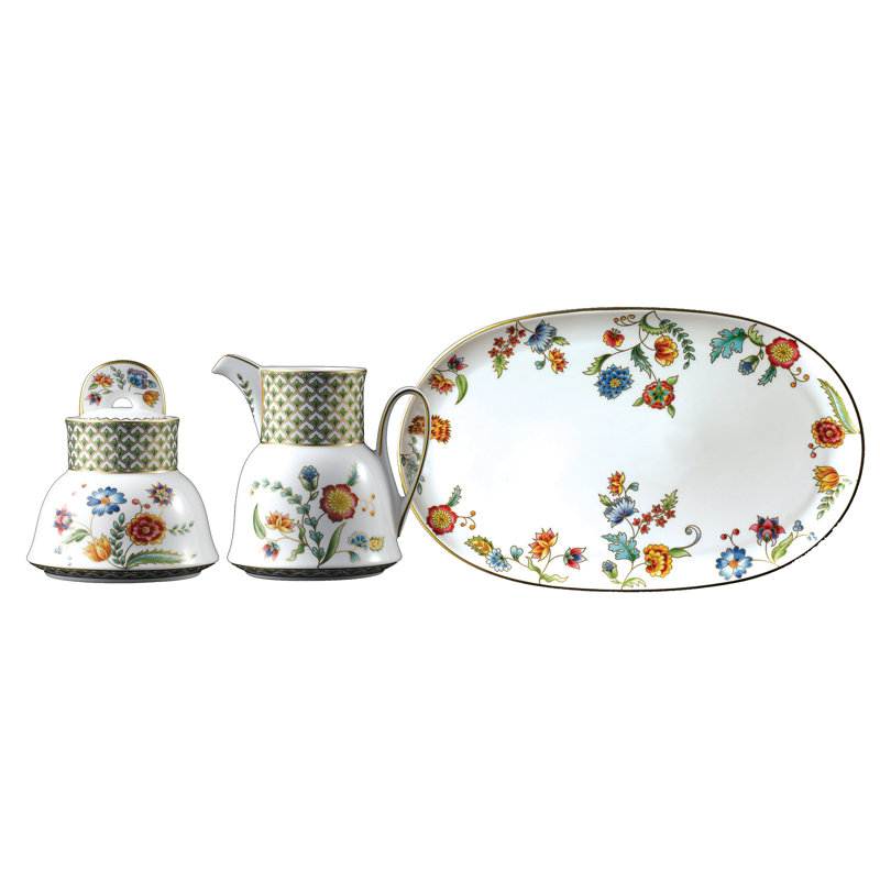 Gione Hand Painted Sugar And Creamer Set with Lid