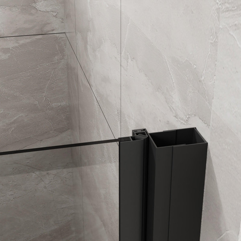 34"W x 72"H Pivoting Shower Door, Black