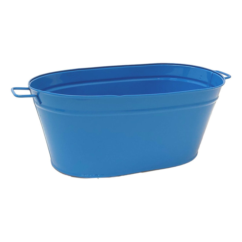 Pot de fleurs en acier galvanisé Lissette, H 6 po x l 16 po x P 8 po, Caramel