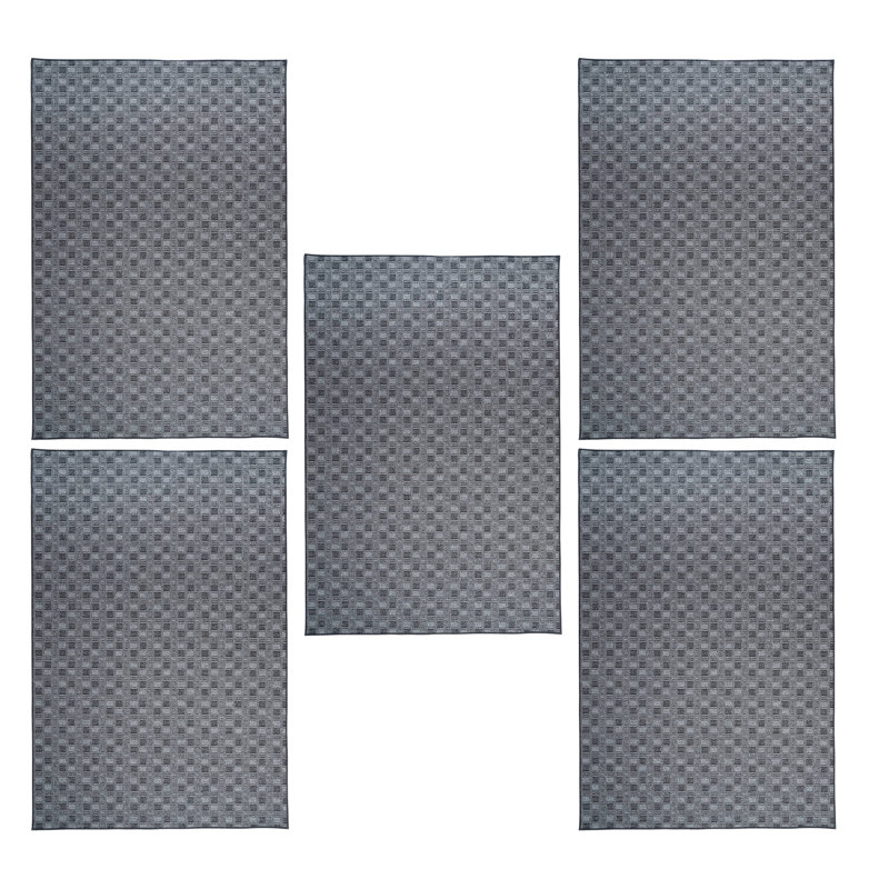 Ensemble de tapis intérieur / extérieur en polyester touffeté à la machine Cleavenger, Rectangle 1 pi 6 po x 2 pi 3 po