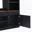 Ensemble de meuble audio-vidéo de style campagnard 4 pièces avec bibliothèque et support à vin, idéal pour présenter des médias et des décorations dans le salon