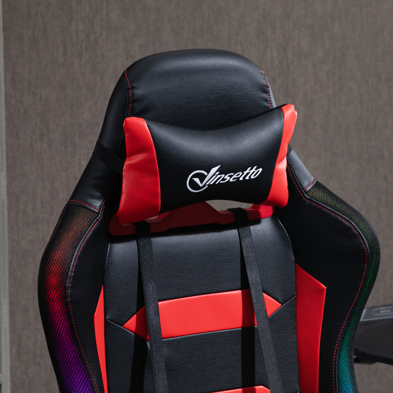 Chaise de bureau Vinsetto Racing avec lumière DEL RVB