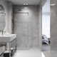 Meridian 34" W x 74" H Fixed Framed Shower Screen with 3/8" Glass