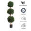 Brooklyn Pure Garden Artificial Tree - 5FT Faux Hedyotis Topiary Ball Plant in Weighted Pot - Fake Plants for Indoor Display or Front Porch Decorations
