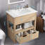 30" Bathroom Vanity With Sink Top,bathroom Cabinet With Open Storage Shelf And Two Drawers