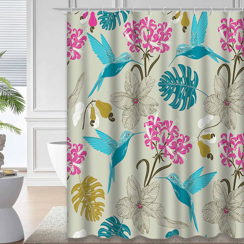 Rideau de douche avec 12 crochets, L 72 po x l 72 po
