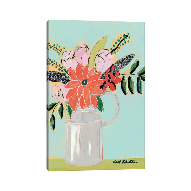 Bouquet On Robin's Egg by Kait Roberts - Wrapped Canvas Print, 20.32 cm H x 30.48 cm W