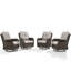 Ensemble de meubles de patio en osier - 4 pièces de chaises de patio pivotantes, chaises d'extérieur en PE en rotin pour terrasse de jardin-87763113-87763114