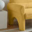 Canapé 2 places en laine d'agneau jaune pour chambre à coucher - Design moderne et confortable, avec housse et coussin lombaire. Décoration polyvalente.