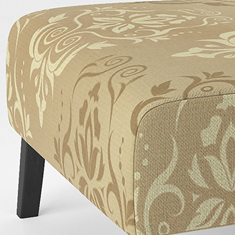 Fauteuil de chambre d'appoint doré à motif damassé