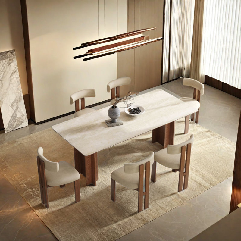 Cave Rock Plate Dining Table And Chair Combination 6 - Person Double Pedestal Dining Set, 29.52'' H x 31.49'' W x 62.99'' L