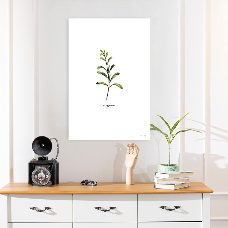 Oregano Herb Abstract Contemporary Art, 24" H x 16" W