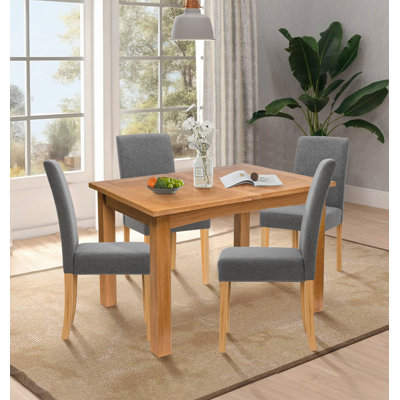 Sorrento 4 -Person Extendable Oak Solid Wood Dining Set