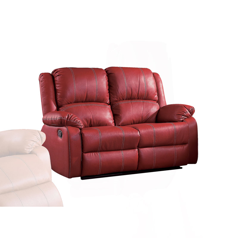 Causeuse rouge en cuir synthétique Motion
