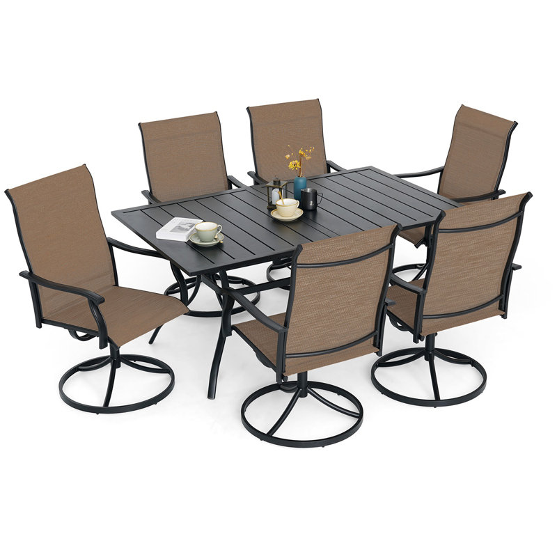 Callaghn Rectangular 6 - Person 63" Long Dining Set, Yellow
