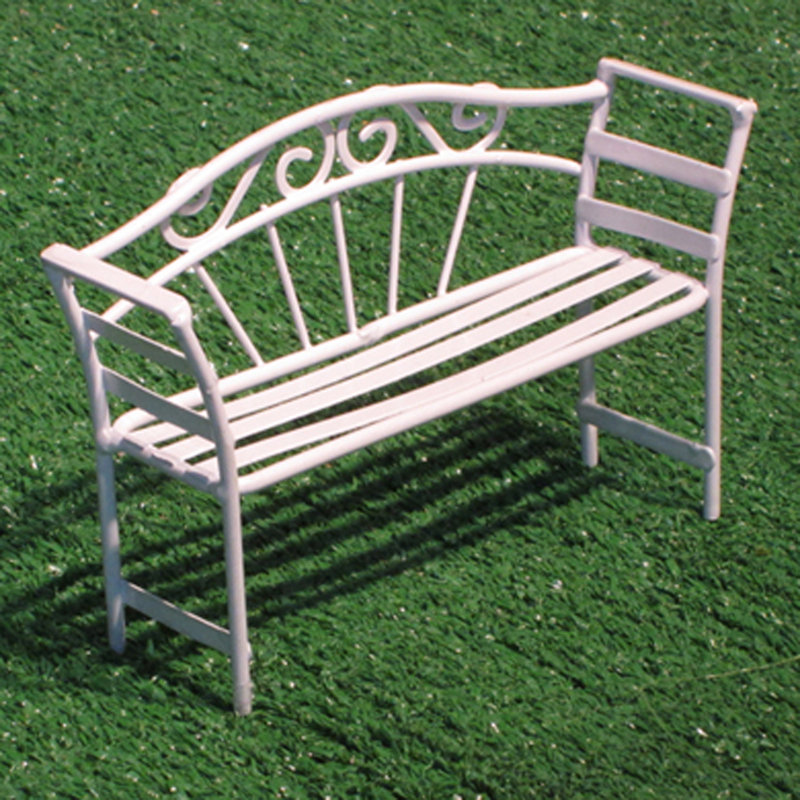 Banc de jardin en acier Chacko, Blanc