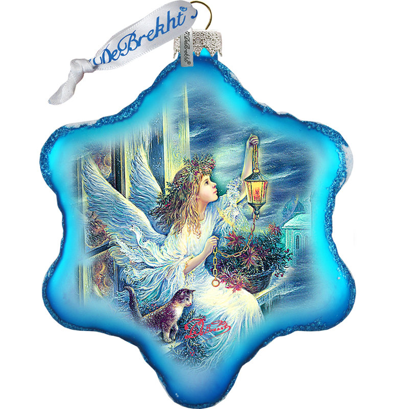 4'' Glass Holiday Shaped Ornament