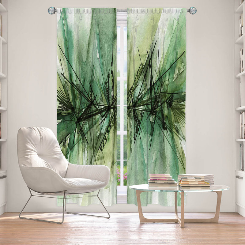 Room Darkening Curtain Pair, 20" W x 82" L, Green
