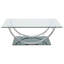 Table basse rectangulaire en U avec plateau en verre
