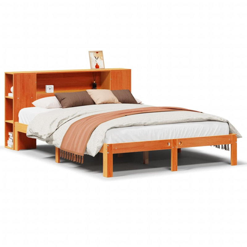 Artibrannan Solid Wood Bed Frame, Double (4'6), Wax Brown