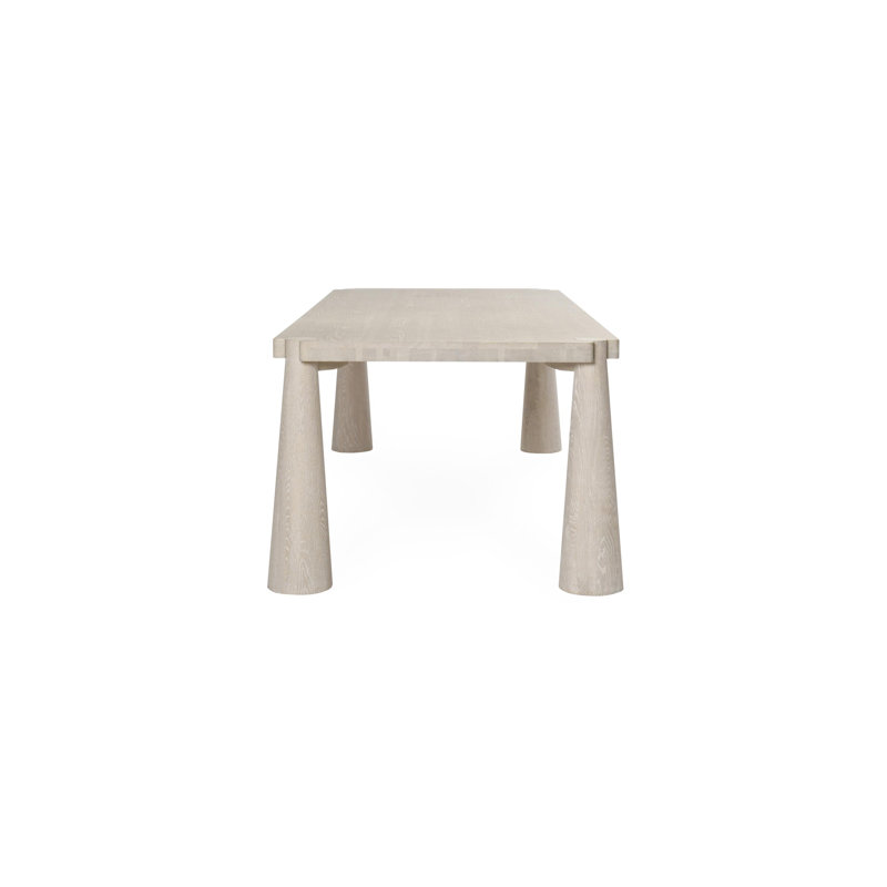 Atrop 102" Oak Wood Dining Table, Beige