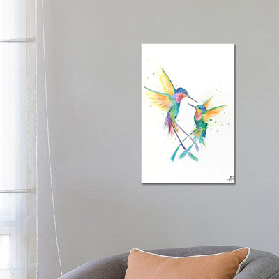 Happy Hummingbirds by Marc Allante - Wrapped Canvas Painting