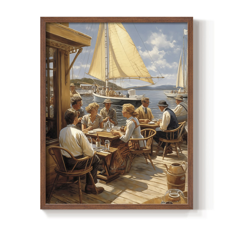 Reproduction encadrée NAUTICAL Series DCxxiii - bois massif, Noyer, H 15 po x l 12 po