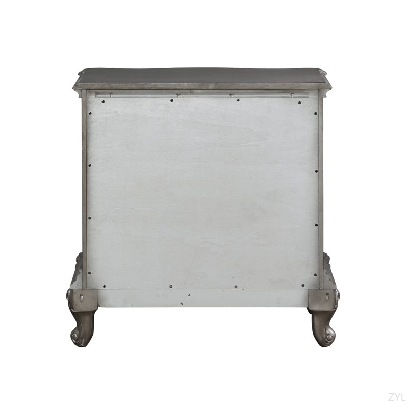 Table de chevet antique à finition platine