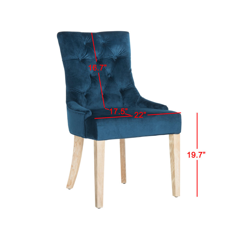19.5'' H Upholstered Side Chair, White Wash, Light Wood