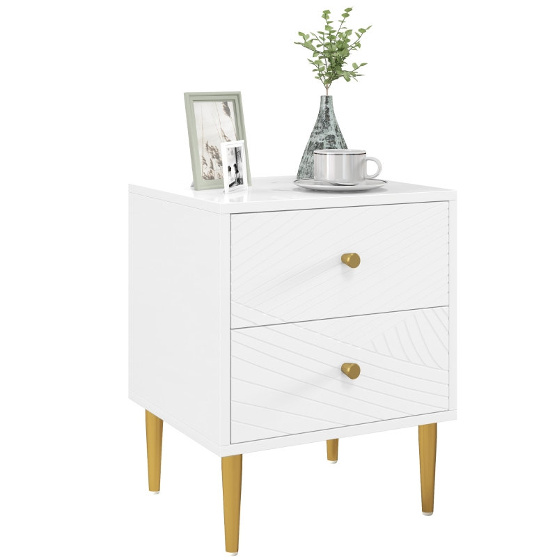 40 cm W Steel Bedside Table