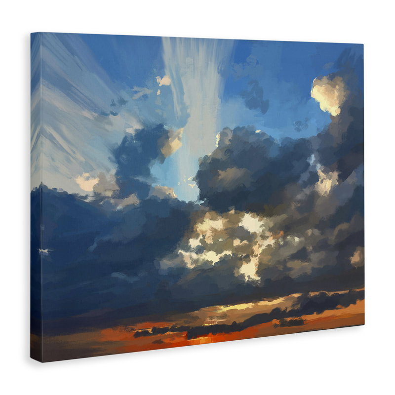 «Sun Rays Through Clouds», art mural sur toile par Emily Kalina, H 36 po x l 48 po