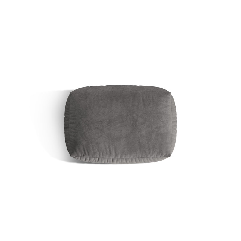 Carlens 65cm Wide Velvet Solid Colour Pouffe Ottoman, Grey