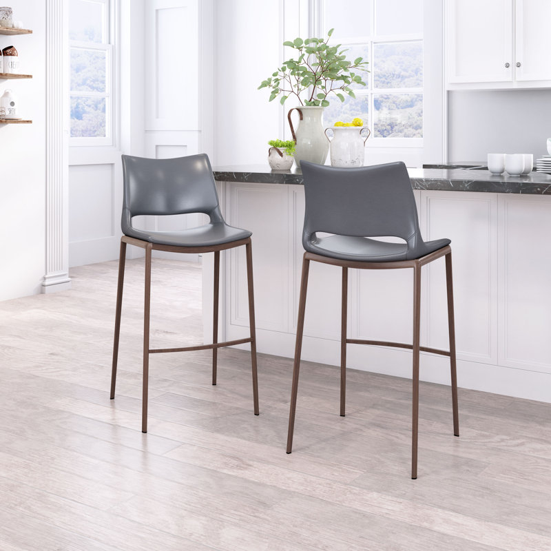 Upholstered Counter Stool with Metal Frame, Bar Stool (28” Seat Height)