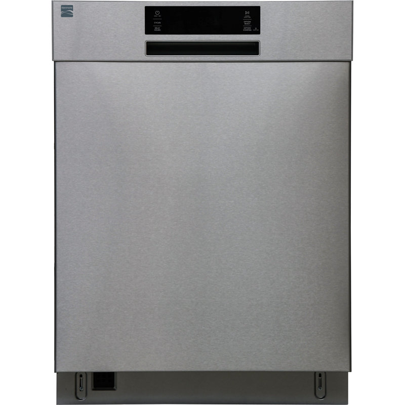Lave-vaisselle encastré de 24 po Kenmore, acier inoxydable résistant aux empreintes digitales, ultrasons, Smartwash, Smartdry, cuve en acier inoxydable, 14 couverts, support réglable