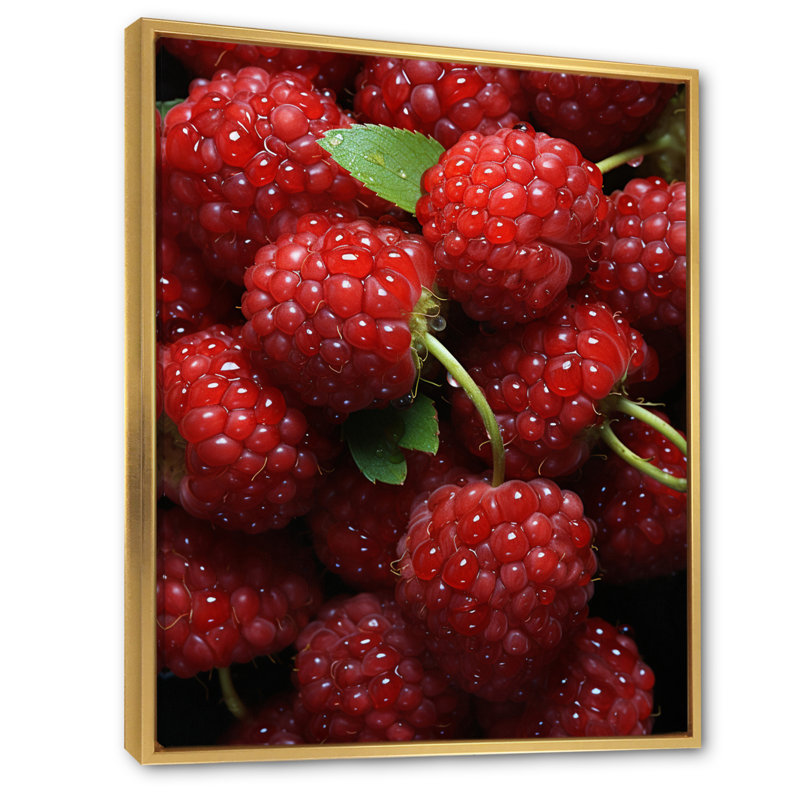 Fruit Ruby Raspberry I " Fruit Ruby Raspberry I ", Gold Framed, 40" H x 30" W x 1,5" D