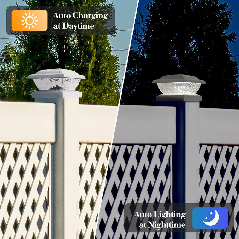 Solar Powered Lamp Post (Full), White