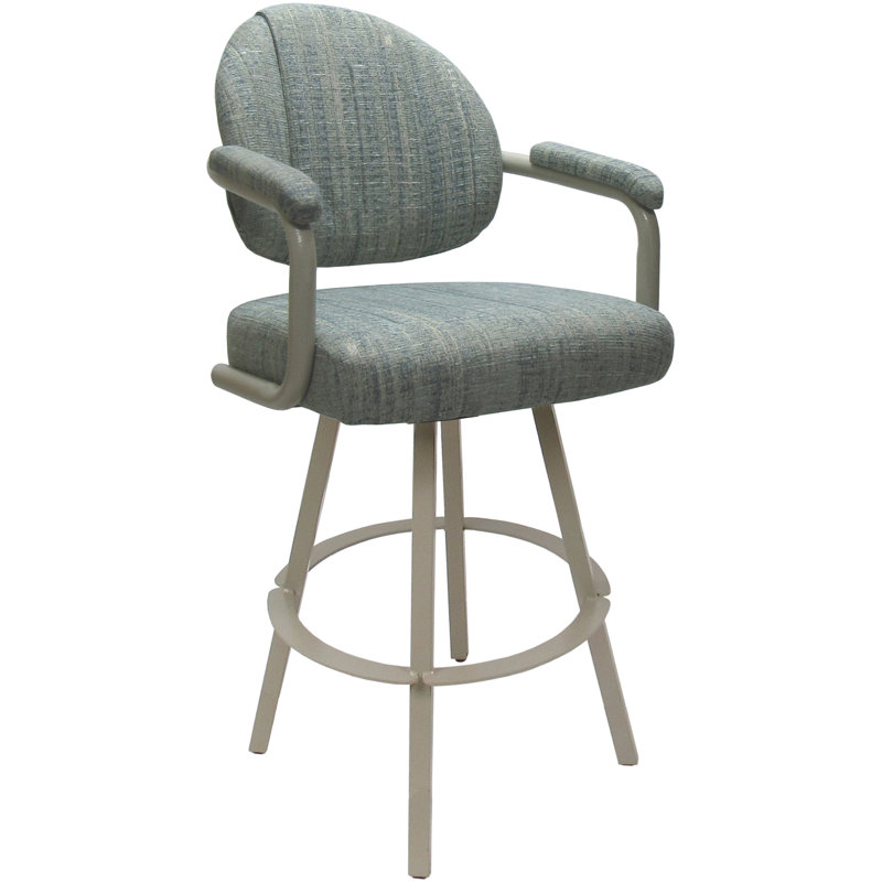 Tabouret de comptoir pivotant 30 po Mahlum, Mélange de polyester bleu / cadre beige