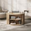Table basse à plateau relevable 31,5 po avec compartiment de rangement dissimulé, table basse en chêne pour le salon-1059447597
