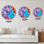 Bleu, rouge, orange, liquide, art - horloge murale moderne-779091617