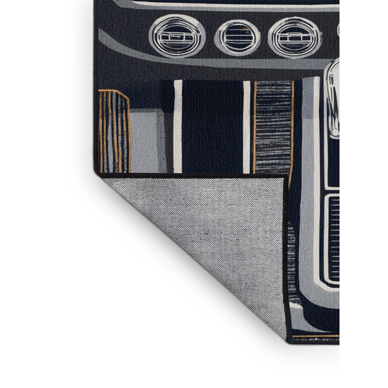 Tapis de transport gris lavable à la machine, Rond 4 pi