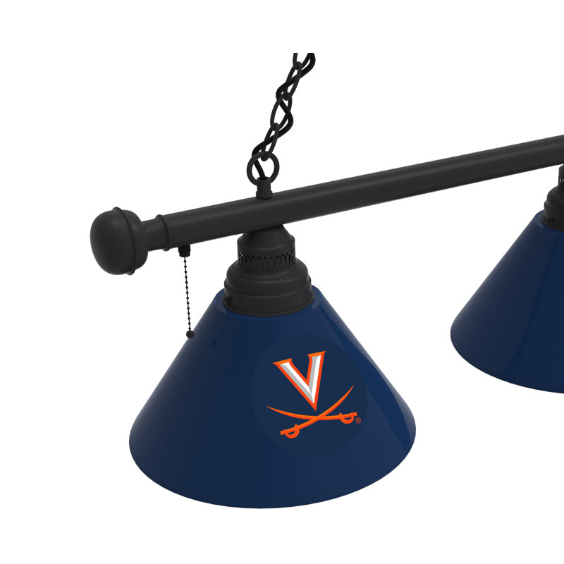 3 - Light Pool Table Lights Pendant, Black, Virginia Cavaliers