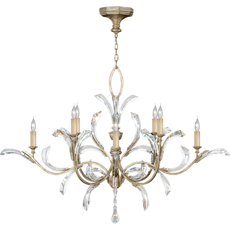 Lustre rond biseauté 57 po, Argent
