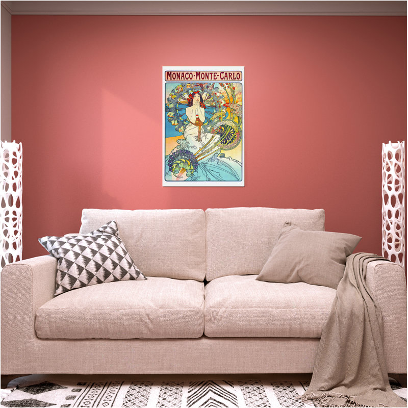 Monaco - Monte-Carlo (1897) par Alphonse Mucha, art mural pour décor de bureau à domicile, estampe numérique sur toile