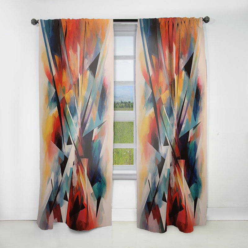 Rideau obscurcissant en velours abstrait Bellanger, L 52 po x L 120 po