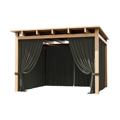 Rideau de gazebo à 4 panneaux, panneaux d'intimité imperméables avec fermeture à glissière, conçu pour la tente de patio et de jardin (rideau seulement)