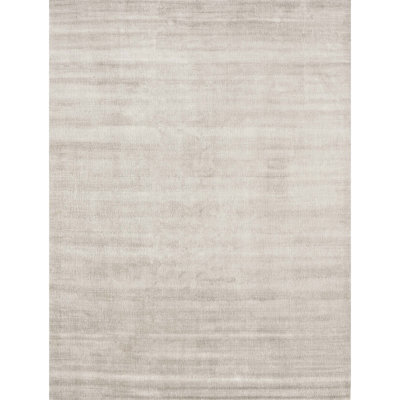 Silk Abstract Area Rug in Beige